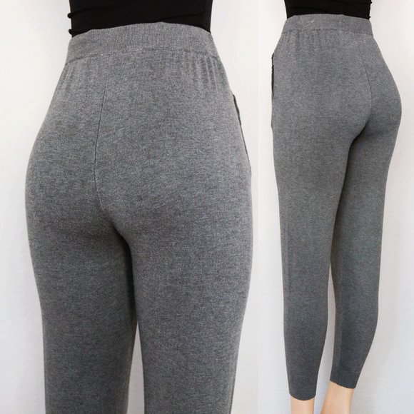 NEW Comune Glendwood Zip Pockets High Waist Soft Knit Jogger Pants Charcoal $84 - Picture 8 of 13